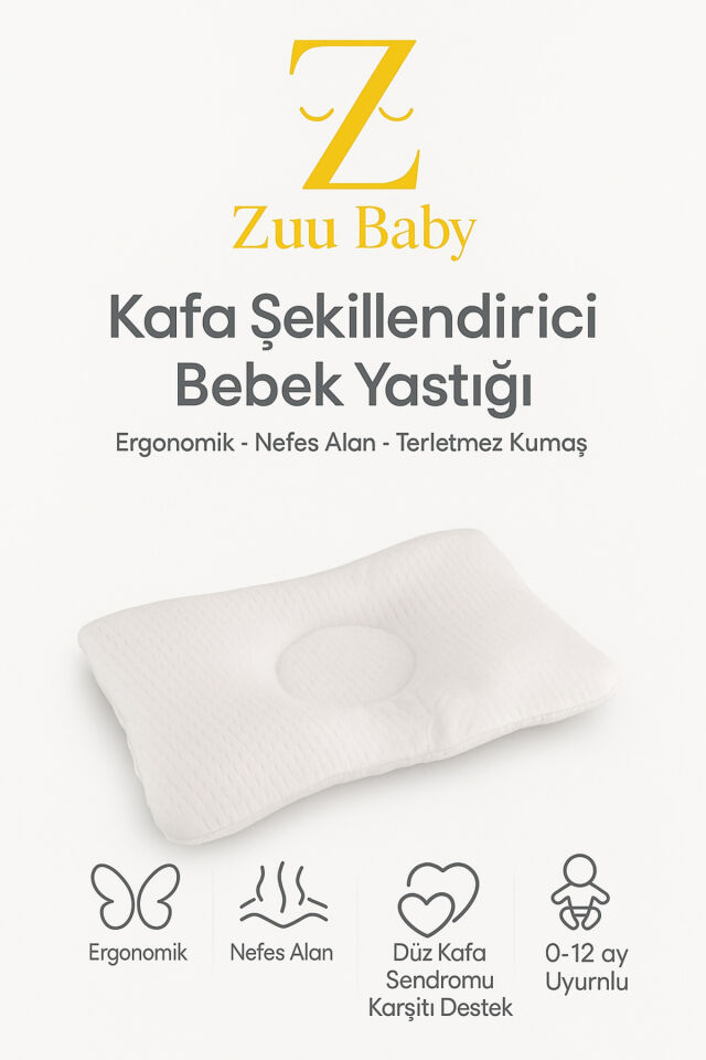 Kafa Şekillendirici Bebek Yastığı Bej