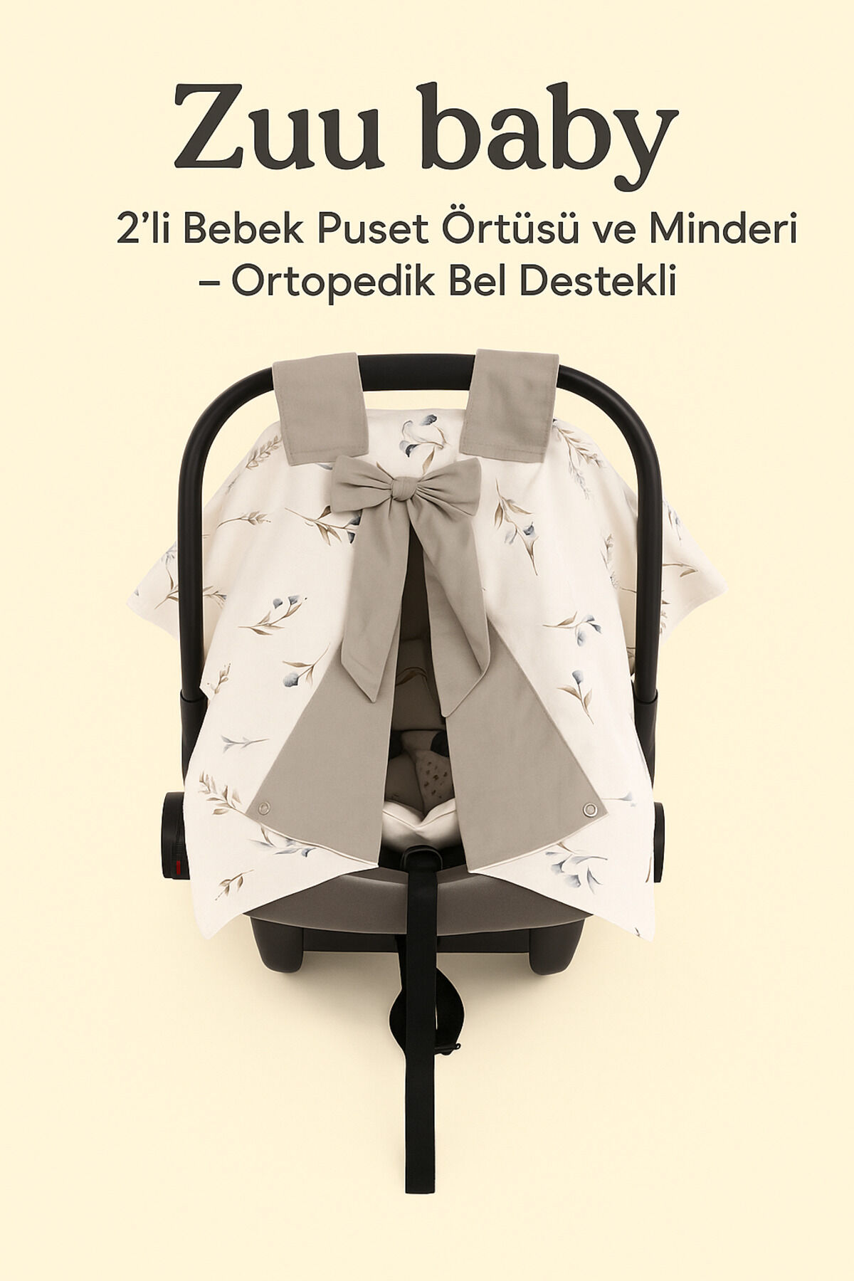 Puset Örtüsü Seti 2’li | Bebek Puset Örtüsü + Ortopedik Bel Destek Minderi