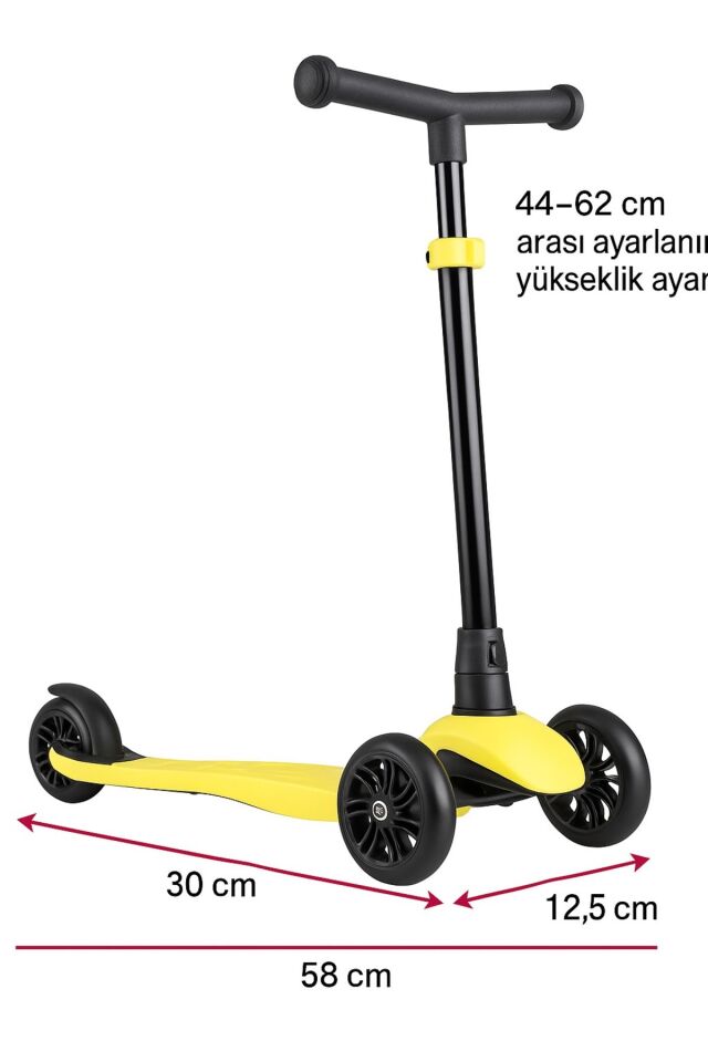 SCOOTER Turbo 3 Tekerli Yükseklik Ayarlı Scooter, SARI