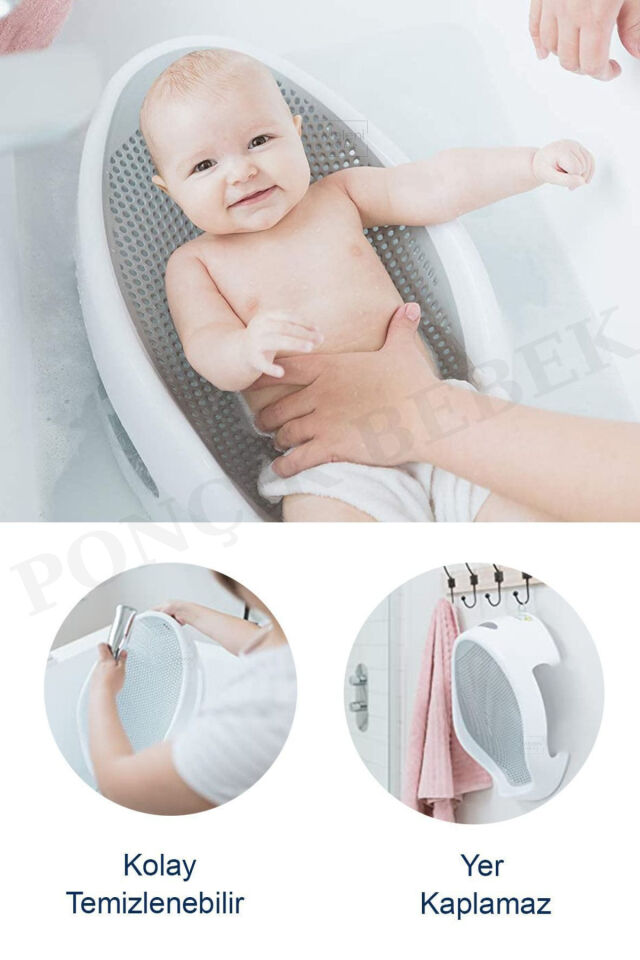 Soft Bebek Küveti – Silikon Fileli Bebek Besleme Yıkama Banyo Küveti Bebek Banyo Oturağı 5 Top