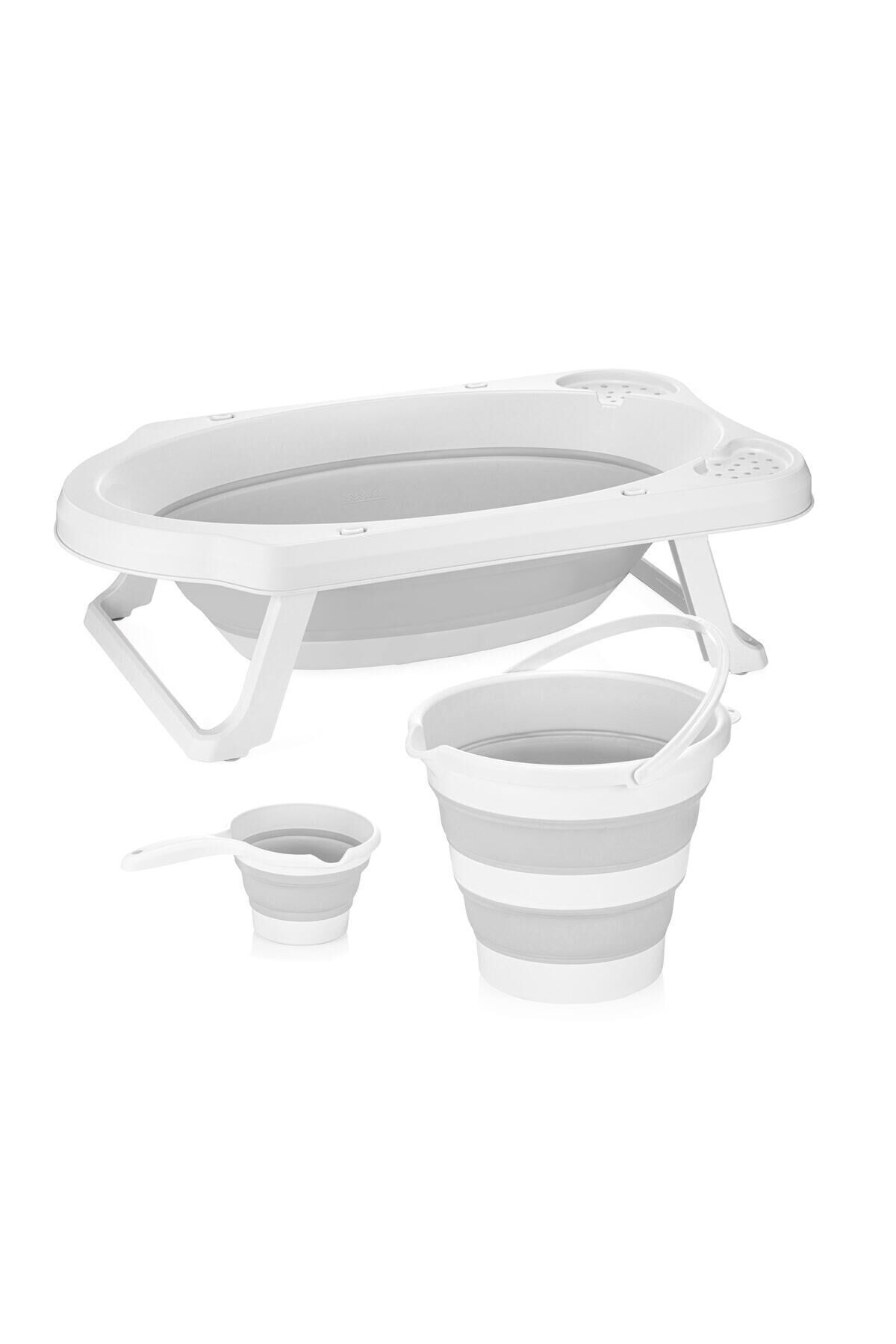 Bebek Küvet Katlanır 3 Lü Set Gri