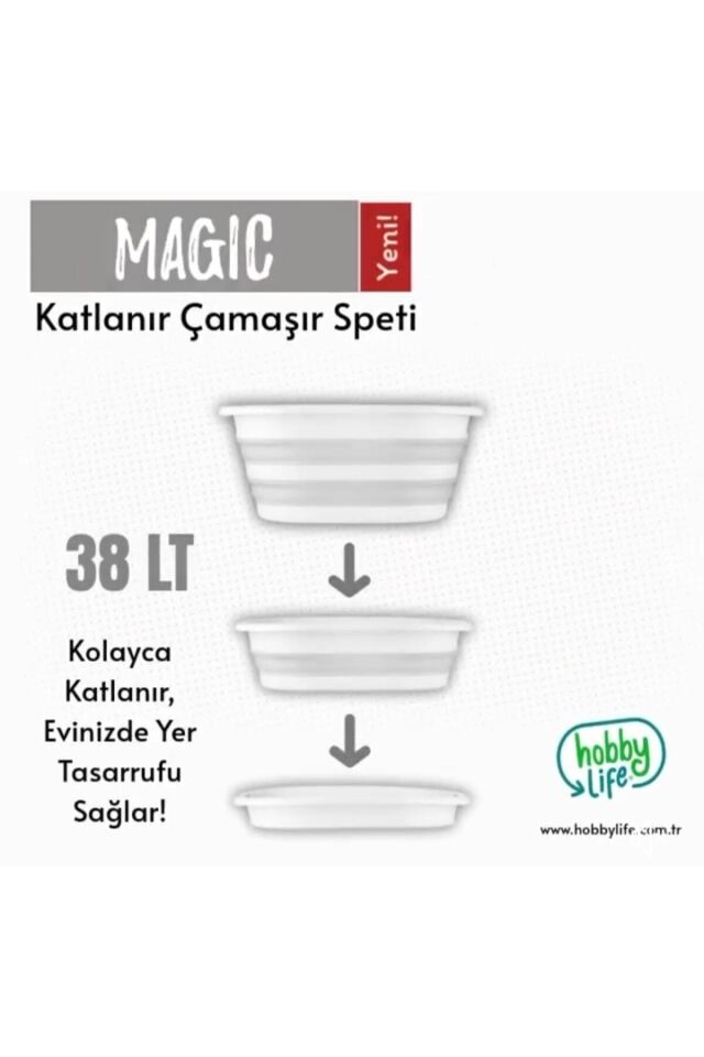 Katlanır 38 lt Katlanır Çamaşır Sepeti