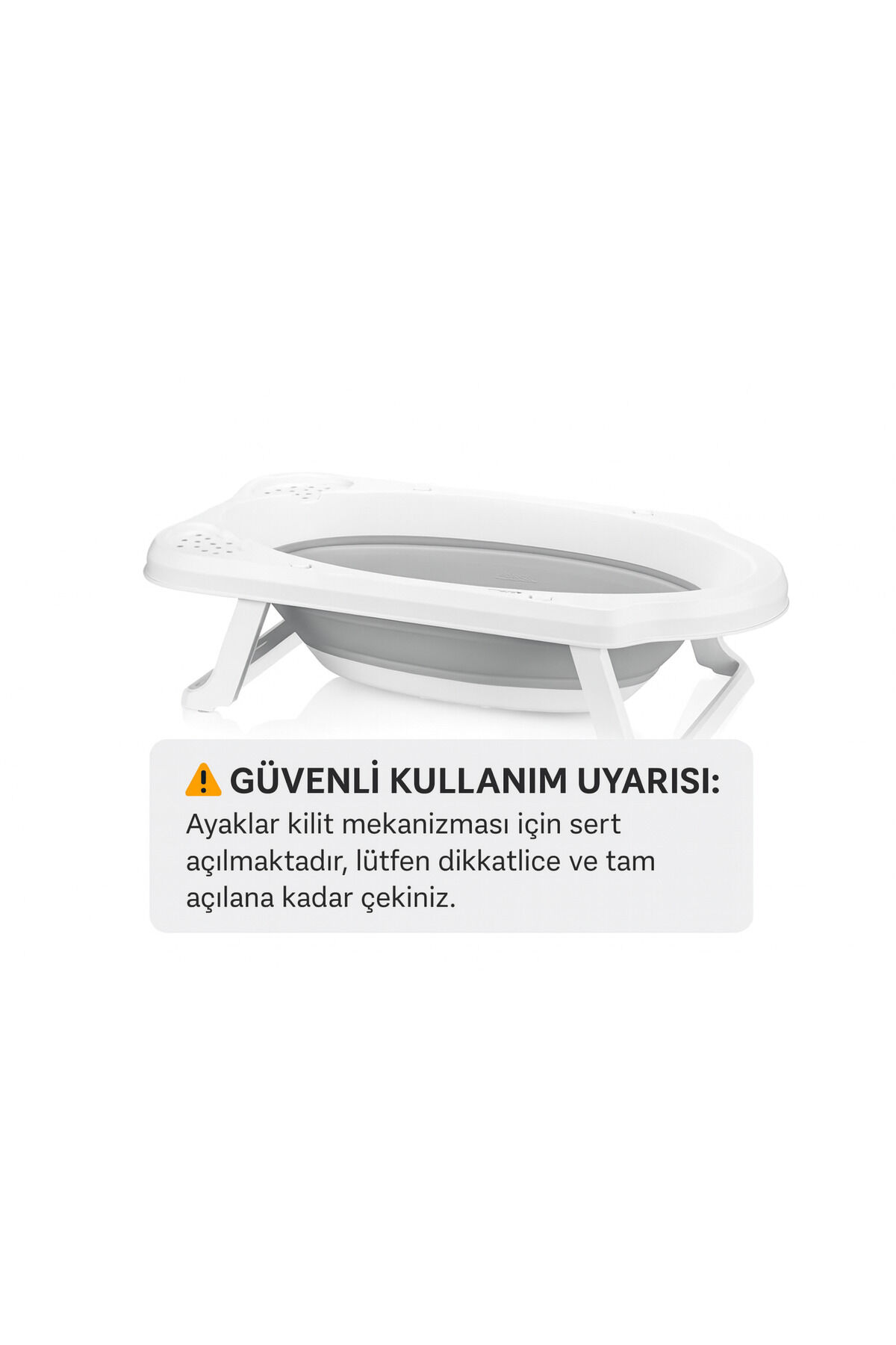 Katlanabilen Bebek Banyo Küveti Gri