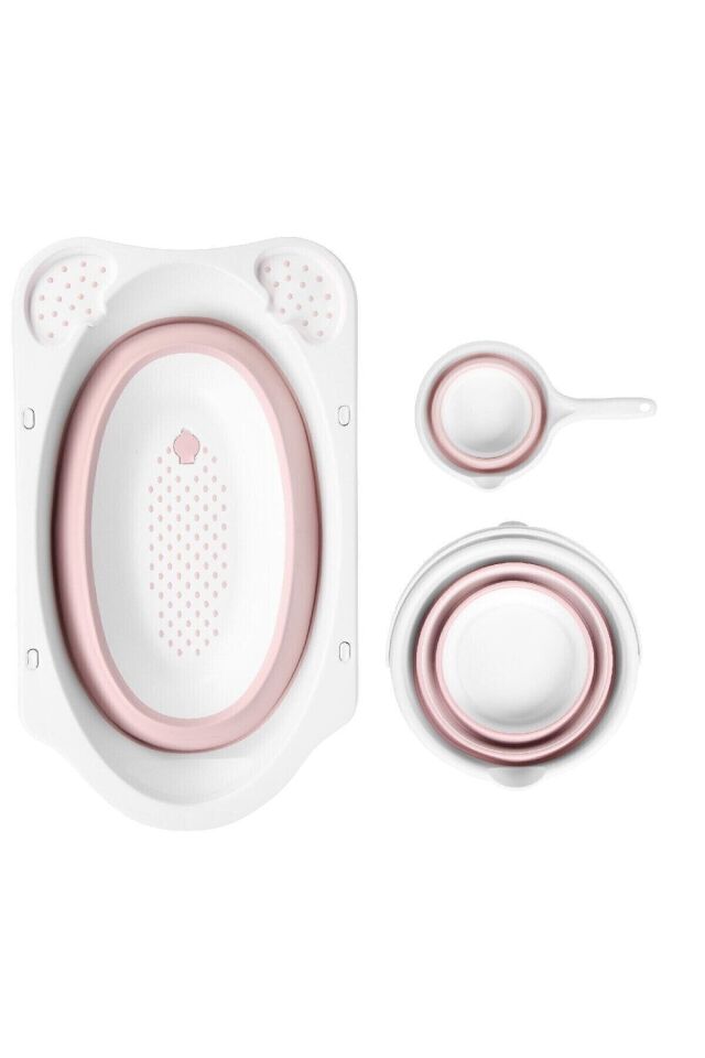 Fileli Katlanabilir Banyo Seti Pudra 5 Li Set